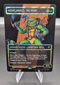 Michelangelo The Heart Pixel Art Surge Foil Borderless Magic TMNT (SEE PICTURES) - Image 1