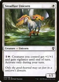 1x Steadfast Unicorn - Foil NM Eng MTG - Commander Legends Baldur's Gate - Image 1