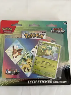 Pokemon Prismatic Evolutions Leafeon and Paldean Fates Tech Sticker Collections - Image 2