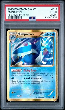 POP5 (POP1 MK) Empoleon B&W Plasma Freeze 117/116 PSA 2 Pokemon TCG - Image 1
