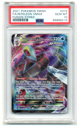 2021 Pokemon Fusion Strike Full Art Inteleon VMax 086/264 PSA 10 Gem Mint - Image 1