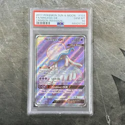 2017 Pokemon Sun & Moon Full Art Nihilego GX Crimson Invasion 103/111 PSA 10 ENG - Image 1