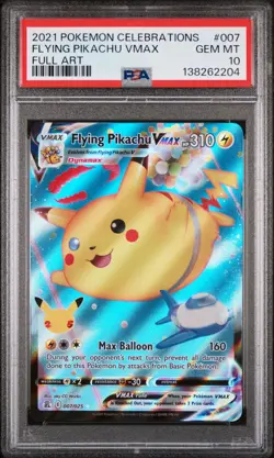 PSA 10 FLYING PIKACHU VMAX CELEBRATIONS 007 POKEMON MJ - Image 1