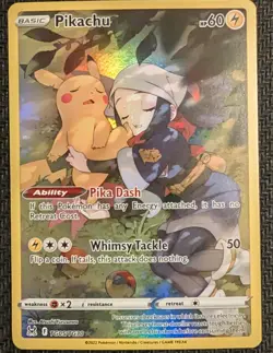 Pokemon TCG Pikachu TG05/TG30 Lost Origin Trainer Gallery Full Alt Art Holo NM - Image 1