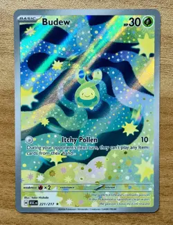 Pokemon Budew 221/217 Illustration Rare IR Ascended Heroes Full Art TCG NM/Mint - Image 1