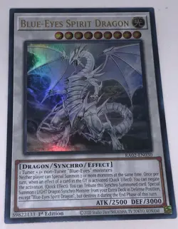 Yugioh Blue-Eyes Spirit Dragon Holographic Ultra Rare 1st Edition - Image 1