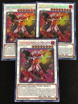 Yugioh Geomathmech Magma MYFI-EN007 1st Secret x3 (NM) - Image 1