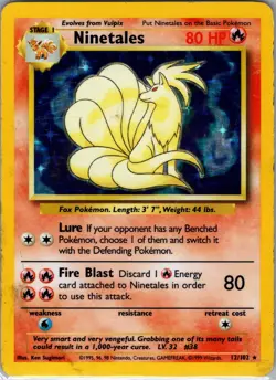 Pokemon TCG - Ninetales 12/102 Rare Base Set - HP HOLO - Image 1