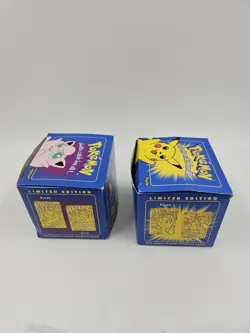 1999 Pokemon Jigglypuff And Pikachu Burger King 23K Gold Plated Trading Card New - Image 3