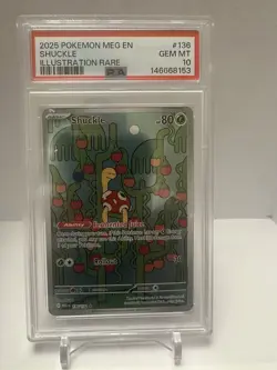 2025 POKEMON MEG EN-MEGA EVOLUTION ILLUSTRATION RARE #136 SHUCKLE PSA 10 - Image 1