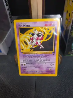 Mr. Mime 27/130 Non Holo Rare – Base Set 2 WotC 1999–2000 Vintage Pokemon Card - Image 1