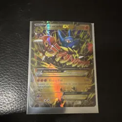 Pokemon TCG M Lucario EX Mega Ultra Rare Full Art Holo XY Furious Fists 55/111 … - Image 1