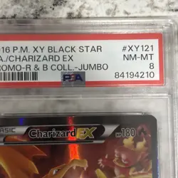 Pokemon Charizard EX XY121 XY Holo PSA 8 - Mislabeled as Jumbo Card (Low Pop) - Image 2