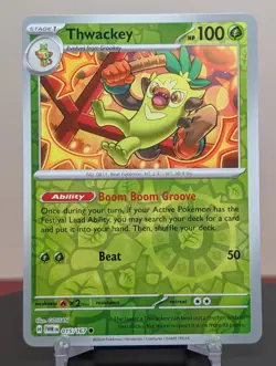 Pokemon Thwackey #015/167 English Twilight Masquerade Reverse Holo - Image 1