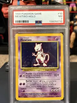 Mewtwo 1999 Pokemon English Base Set Holo 10/102 PSA 7 - Image 2
