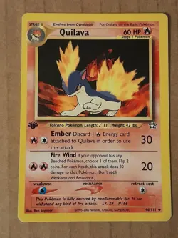 Pokemon Quilava 46/111 Neo Genesis 1st Edition LP See Pictures - Image 1