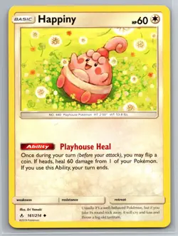 Happiny 161/214 Unbroken Bonds Colorless Basic Playhouse Heal Ability TCG - Image 1