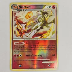 REVERSE HOLO NINETALES 7/123 HEARTGOLD & SOULSILVER HP POKEMON - Image 1