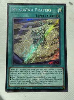 MITSURUGI PRAYERS SECRET RARE L26D-ENM14 NEAR MINT YUGIOH - Image 1
