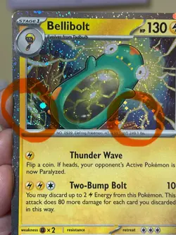 POKEMON BELLIBOLT SVP 094 PROMO BLACK STAR COSMOS HOLOFOIL 2 SWIRLS NM CARD - Image 2