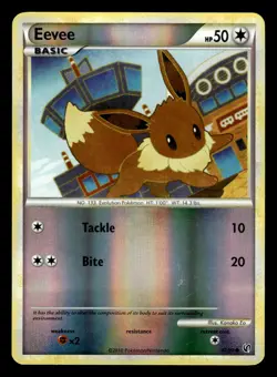 Eevee 47/90 Reverse Holo HGSS Undaunted Pokemon Card - 2 - Image 1