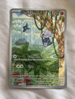 Pokemon Stellar Crown SV07 Meditite 153/142 IR Illustration Rare NM - Image 1