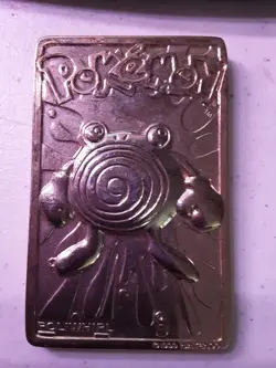 Pokemon 23K Gold Plated Poliwhirl Trading Card 1999 Burger King Limited Edition - Image 1