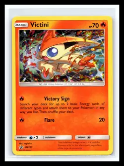 💥 Victini SM225 Holo Rare Black Star Promo Pokemon Card 2019 - Image 1