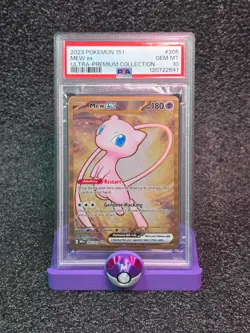 2023 Pokemon Mew ex Full Art 151 UPC Gold Metal Promo Card 205/165 PSA 10 GEM MT - Image 1