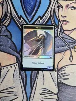 1x Angel (4,4,Flying,Vigilance) Token FOIL - NM/M MH1 MTG Magic - Image 1