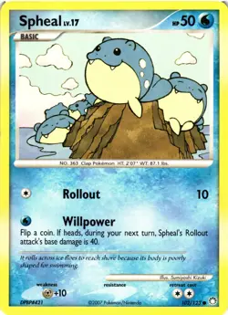 Pokemon TCG Spheal Lv.17 D&P Mysterious Treasures 102/123 Regular Common VLP - Image 1
