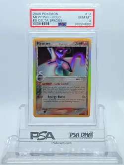 POKEMON EX DELTA SPECIES MEWTWO #12 HOLO FOIL CARD PSA 10 GEM MINT #28224882 - Image 2