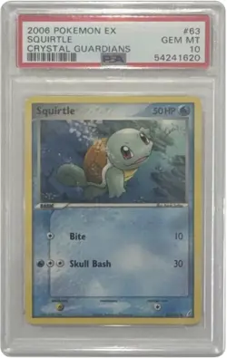 POP 49 Pokemon Squirtle 63/100 Crystal Guardians Common 2006 PSA 10 - Image 1