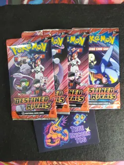 Pokemon Destined Rivals Booster Pack Lot x4 Scarlet & Violet Factory Sealed - Image 1