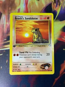 Brock's Sandshrew 72/132 LP-DMG Common 1st Edition Gym Heroes 2000 Pokemon TCG - Image 1