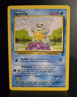 Pokemon TCG - SQUIRTLE - 93/130 - UNLIMITED - WOTC - BASE SET 2 (2000) - LP/NM - Image 1