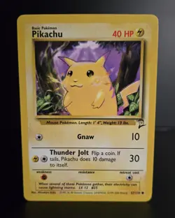 Pokemon TCG - PIKACHU - 87/130 - Unlimited - WOTC - Base Set 2 (2000) - LP/NM - Image 1
