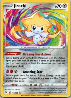 Pokemon TCG Jirachi Vivid Voltage 119/185 Amazing Rare Card - Image 1