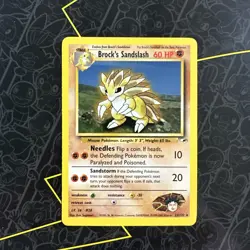 Pokemon TCG Brock's Sandslash Gym Heroes Unlimited Card 23/132 Regular Rare - Image 1