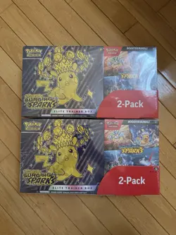 Pokemon Surging Sparks Elite Trainer Box Booster Bundle Costco 2-Pack - Lot of 2 - Image 1