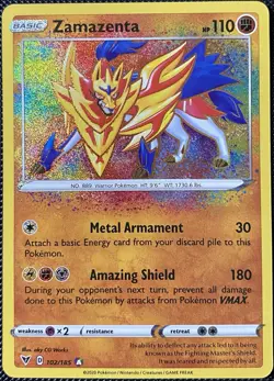 Zamazenta 102/185 Swsh04: Vivid Voltage Holo - Pokemon Card - Image 1