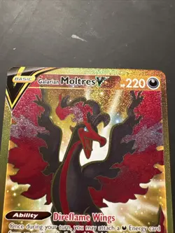 Pokemon Galarian Moltres v TCG Brilliant Stars Holo Card 183/172 Secret Rare - Image 3