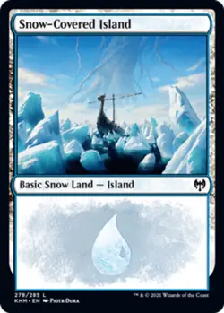 Slightly Played, English - 1 x MTG Snow-Covered Island - 278 - Foil Kaldheim - Image 1