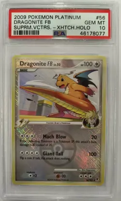 2009 POKEMON PLATINUM SUPREME VICTORS #56 DRAGONITE FB-HOLO PSA 10 - Image 1