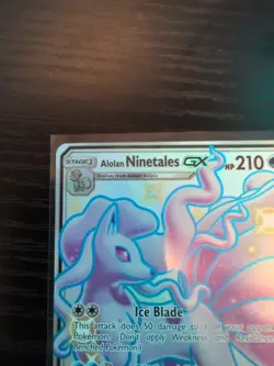 Pokemon TCG Alolan Ninetales GX Full Art Shiny SV53/SV94 Hidden Fates - Image 2
