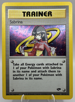 Pokemon TCG – Sabrina 20/132 Holo Rare Unlimited – Gym Heroes – Vintage WOTC - Image 1