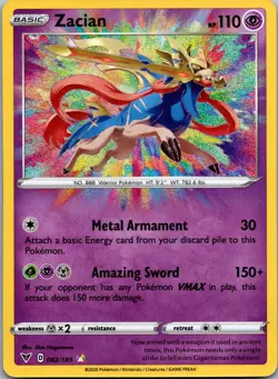 Pokemon TCG Zacian Vivid Voltage 082/185 Holo Amazing Rare - Image 1