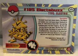 Pokemon Electabuzz #125 – Topps TV Animation Series 3 – Holo Foil – Blue Label - Image 2