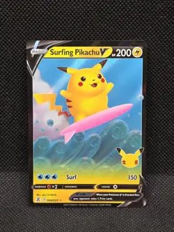 Surfing Pikachu V 2021 Pokemon Celebrations 008/025 Ultra Rare - Image 1