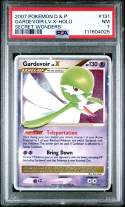 2007 POKEMON DP SECRET WONDERS GARDEVOIR LV.X #131 ULTRA PSA 7 NM #111604025 - Image 1